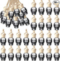 BBTO 50 Pcs Hanging Car Air Freshener Black Car Diffuser Bottles Empty Glass Perfume Bottle Freshener Diffuser Bottles Pendant for Essential Oil Fragrance Aromatherapy Ornament(Skeleton)