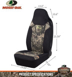 Mossy Oak High Back Camo Seat Covers, Airbag Compatible, Large Size to Fit Truck Seats - Made with Cotton & Suede Fabric - Official Licensed Product