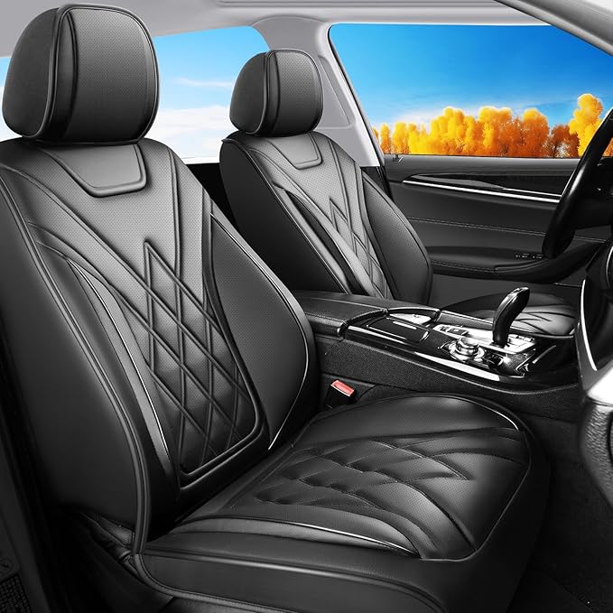 Fit RDX Car Seat Covers for Acura RDX 2010-2025 2026 - Premium Leather, Waterproof, All-Weather, Airbag Compatible, Anti-Slip, Breathable, Easy Install, Seat Protectors, Full Set, Black