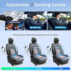 Black Front Seat Cover for Car, Cooling and Massage 3 in 1 Cooling Car Seat Covers with Massage & Temeperature Control (Black-1)