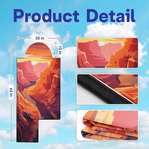 2 Pack Car Seat Towel Covers, Sweat Protector for Front Seats, Premium Thickened Microfiber with Horseshoe Bend, Breathable & Quick Dry, Slip-on Headrest Pocket for Gym Running Beach Universal Fit Red