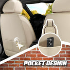 Car Seat Covers for Jeep Grand Cherokee L 2021-2026, Premium Nappa Leather Car Seat Cover, Stylish Sport Seat Covers， Automobile Seat Cover Sets.(Luxury 5 Seats/Beige)