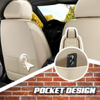 Car Seat Covers for Ford Expedition 2000-2026, Premium Nappa Leather Car Seat Cover, Stylish Sport Seat Covers， Automobile Seat Cover Sets.(Standard 5 Seats/Beige)