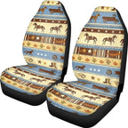 Car Seat Covers 2 Pcs Front Seats Only Interior Covers Fashion Auto Interior for Car Sedan Auto Truck SUV Easy to Install（Aztec Cowboy Print 83）
