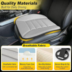 kingphenix 3-Piece Car Seat Cushion Set, 1.2inch Memory Foam Comfort, 2 Front Automotive Seat Cushions + Rear Bench Cushion, Non-Slip Bottom, Fits Sedan SUV Truck Van, Car & Office Chair, Gray