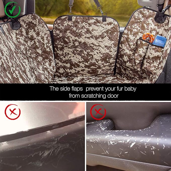 iBuddy Truck Seat Cover for Dogs Waterproof 900D Soft Back Seat Cover for Crew Cab Protects Vehicle from Dog Hair, Scratches, Dirt Durable Rear Seat Cover for Pickup Truck F150 F250 Ram GMC 1500 2500