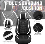 CTDS Car Seat Covers for Jeep Grand Cherokee L 2021-2026, Stylish Sport Seat Cover, Premium Nappa Leather Car Seat Cover. Automobile Seat Covers Sets.(Standard 2 Seats/Black White)