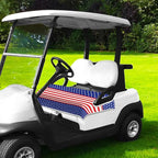 YOKYHOM American Flag Golf Cart Seat Covers for 2/4-Seater, Patriotic USA Seat Towel Blanket Keeps Seats Cool & Clean for Summer, Microfiber Fits EZGO, Club Car, Yamaha, 51"x31"