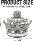 Crown Air Freshener for Car, Crystal Fragrance Diffuser, Air Freshener Holder, Crystal Crown Fresheners Ornament Bottle for Car Dashboard Interior Home Office Decoration (Silver, No Perfume)