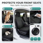 FH Group Car Seat Covers High Back Classic Cloth Front Pair Set with Gift, Easy to Install - Universal Fit for Cars, Trucks & SUVs (Black) FB102102