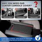 Autorder Center Console Cover for Toyota Sienna 2021-2025 2026 Accessories Memory Foam Armrest Cushion with Anti-Scratch Leather Protector Covers Black