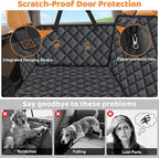URPOWER XL Dog Backseat Extender for Full-Size Crew Cab Truck, Hard Bottom Dog Car Seat Cover for Back Seat Holds 400lbs, Waterproof Dog Hammock Pet Rear Seat Protector Travel Bed for F150 / Silverado