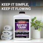 Roebic K-37-Q-C1500-4 Septic Tank Treatment: 32 oz, 16 oz Concentrate, Safe for All Plumbing Systems, Colorless Formula
