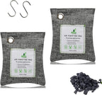 Bamboo Charcoal Bags Odor Absorber, 2 Packs 100g Charcoal Deodorizer Bags with Hooks, Nature Bamboo Charcoals Air Purifying Bags Activated Charcoals Odor Absorbers for Home Cars Pet Closet Bathroom