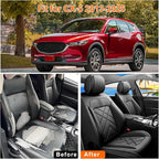 CX-5 Car Seat Covers Custom Fit for Mazda CX-5 2013-2025 2026, Full Coverage Leather Waterproof Breathable Seat Covers, Automotive Seat Protectors, Airbag Compatible(2 Front Seats, Black)
