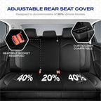 Skechers Memory Foam Car Seat Covers, Leather High Back Seat Covers Quilting Design,Waterproof Sports Car Seat Covers Full Sets,Airbag Compatible, Universal Fit for Most Cars, SUVs,Trucks,Black