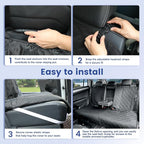 Back Seat Cover for Compact Cars/SUVs Rear Split Bench - 900D Oxford Waterproof Non-Slip Car Seat Protector for Messy Kids & Drooling Dogs, Easy Clean(Black)