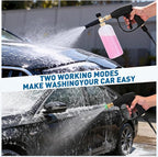 Pressure Washer Short Gun with Foam Cannon, 3/8" Thread x Quick Socket, M22-15mm to M22-14mm Adapter, Power Washer Gun with 7 Nozzles, Wash Kit Accessories for Cars, Driveway, Yard
