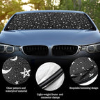 Woanger Windshield Sun Shade Foldable Car Front Window Covers for Car Accessories Sun Heat UV Rays Visor Protector Protection for Universal Cars SUV Truck (Starry Night)