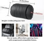 WEIHAO Car Neck Pillow with Adjustable Straps, Ergonomic Head Rest Pillow for Car Seat, Soft Leather Headrest Pillow Car Neck Support Pillow for Driving Office Gaming Chairs Neck Pillow (Black-2PCS)