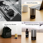 Airversa Dual-Nozzle Waterless Essential Oil Diffuser for Home Rechargeable Scent Diffusers with 5 Timer Settings, 4 Mist Levels with Vehicle Mode for Car Room Studio Office, Black Metal