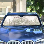 xigua Vintage Colorful Herbs Wild Flowers Floral Car Windshield Sunshade Foldable Front Window Sun Visor Protector for Car,SUV,Truck - Keep Vehicle Cool,55 x 27.6 Inch