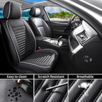 Car Seat Covers Full Set Fit for Toyota 4Runner 2001-2026, Premium Faux Leather Car Seat Protector, Breathable, Anti-Slip, Comfortable & Durable (Black&White,Full Set)