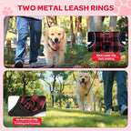 FURRYFECTION Plaid Dog Harness for Large Dogs, Reflective No Pull Adjustable Pet Vest with Front Clip, Leash, Easy Control Handle and Seat Belt, Red&Black, XL