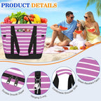 HUANLANG Soft Cooler Bag Insulated for Travel,Large Insulated Grocery Bags with Zippered Top,PEVA Collapsible Food Delivery Cooler Bag for Beach, Travel, Picnics