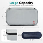 ALLCAMP Insulin Cooler Travel Case TSA Approved, Diabetic Medication Cooler Bag with 4 Ice Packs & Multi-Layer Storage, Portable Medical Cooler with Insulation Liner(Light Gray)