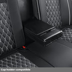 Car Back Seat Covers,Rear Seat Covers,Universal Fit for Most Cars,SUV,Sedans and Pick-up Trucks,Automotive Faux Leather Vehicle Cushion Covers(Rear Seat Covers,Black/White)