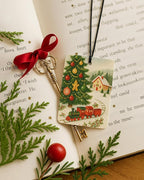 Red and Green Christmas Berry Car Air Freshener 4 Pcs, Red Bow Holly Matchbox Village Xmas Tree Hanging Air Freshener for Cars Closet Drawer Books, Girly Car Accessories Mirror Decor for Women