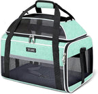 Lekereise Top-Expandable Pet Carrier 17x11x9.5 Inch Alaska Hawaiian Airline Approved Soft Sided Underseat to 12lbs Travel Carriers for Small Dogs and Cats with Locking Safety Zippers Anti-Scratch Mesh