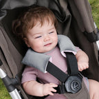 COOLBEBE Car Seat Straps Shoulder Pads for Baby Kids, Super Soft Seat Belt Covers for All Car Seats/Pushchair/Stroller/High Chair (Grey/Pink)