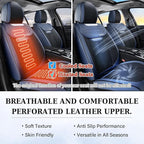 Coverado Front Seat Covers, Breathable Nappa Leather Car Seat Cover, Universal Seat Covers for Cars, Waterproof Car Seat Protector, Driver Seat Cover Fit for Most Cars(Blue&Black)