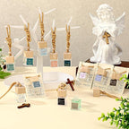 Maxdot 24 Set Christian Gift Bulk Church Empty Hanging Car Air Freshener Diffuser Bottles 8ml for Essential Oils Religious Biblical Gifts for Women Men Employee Social Worker Nurse Gifts