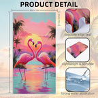 2 Pack Car Towel Seat Covers with Storage Bag, Multifunctional Towel for Gym Outdoor Sport, Picnic, Beach, Pet Dog Travel,Non-Slip Washable Car Seat Protector (Flamingo)
