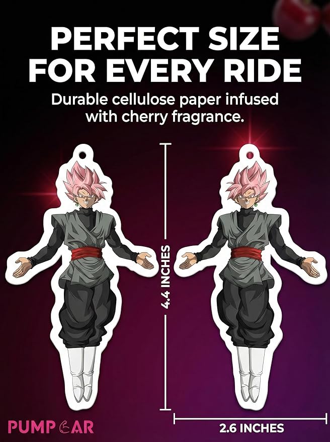 PumpCar car air freshener 2-piece double-sided goku black hanging cherry-scented for rearview mirror Car Interior Accessories Household Gifts