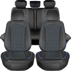 LINGVIDO Car Seat Covers Full Set (5 Seats) - Premium Perforated Nappa Leather, Waterproof Shield, Omni-Adapt Fit SUVs Sedans, Ultimate Family & Pet Protection
