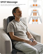 COMFIER Back Massager with Heat,Full Back Massager for Chair with 2 Shiatsu Speeds,Heated Chair Massage Pad with Spot,Massage Seat Pad for Home Office use,Gifts for Women Men Mom Dad