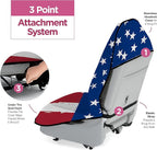 lebogner Waterproof Seat Cover, Sweating Towel for Post Gym Workout, Running, Swimming, and Beach, Universal Fit Anti-Slip Seat Protector for Cars, and Trucks, Machine Washable, American Flag Design