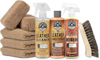 Chemical Guys Leather Cleaner and Conditioner Detailing Kit - Leather Care Kit For Natural, Synthetic, Faux, Pleather, and More for Car Interiors, Apparel, Furniture, Boots & Accessories - 9 Items