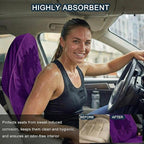 Car Seat Towel Cover, Universal Front Seat Protector for Cars, SUVs and Trucks, Sweat Towel Car Seat Cover for Gym, Yoga, Swimming, Pets and Family Travel, Profound Purple, 2 Pack