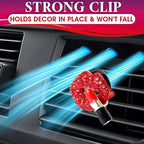 Bling Car Decor Auto Air Vent Clip Charms, Crystal Interior Car Accessory, Auto Decoration Charms, Car Bling Accessories (Red Kiss Lips)