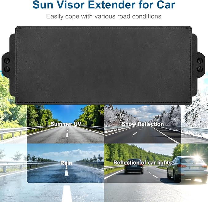 Sun Visor Extender for Car, Visor Extender Sun Blocker, Sun Visor Extension with Anti-Glare Lens Blocks UV & Sunlight, Adjustable Car Sun Visor for Safe Driving (1 Pack)