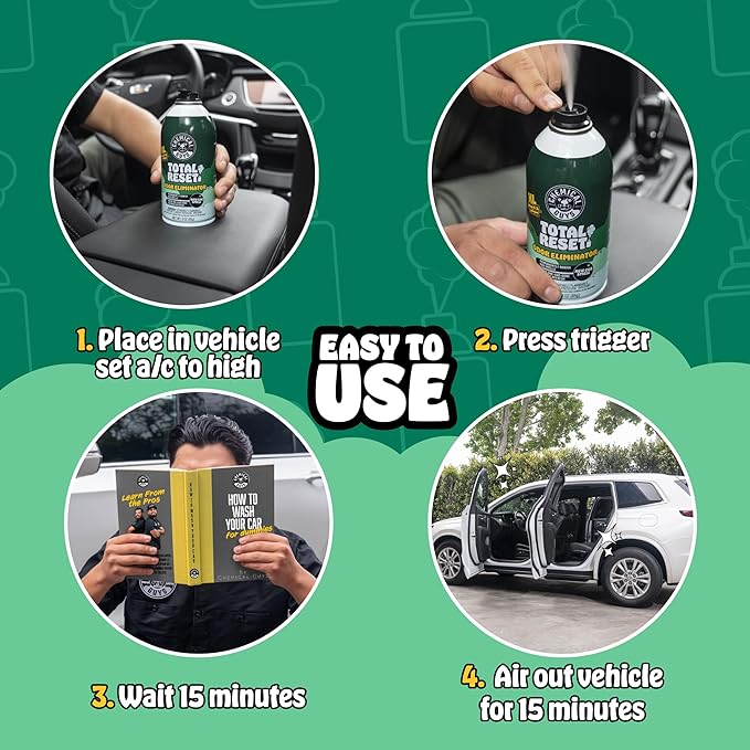 Chemical Guys Odor Eliminating Aerosol Fogger, New Car Smell - 3 oz Single Can For Cars, Trucks, And SUVs - Set-And-Forget Interior Deodorizer Neutralizes Smoke, Pet, Gym, And Food Odors & More