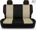 FH Group Automotive Rear Car Seat Covers for SUV, Trucks, Sedan and More - Universal Fit Rear Solid Bench Design Interior Accessories - 3D Mesh Fabric Center Panel - Beige