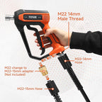 Pressure Washer Gun and Hose Kit, 25 FT High Power Washer Hose with Replacement Wand Extension, 5 Nozzle Tips, M22 Fitting