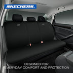 Skechers Seat Covers, Premium Breathable Polyester Car Seat Covers, Car Seat Covers Full Set Airbag Compatible, Automotive Comfort for Most Cars, Vans, Trucks, SUVs (Full Set,Black)