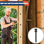 Tandefio 50 Pack 3/8''x 4'' Ceramic Black Lag Screw Kit with Washers Hex Lag Bolts Wood Screws Heavy Duty Ruspert Coating Hot Dip Galvanized Double Layer for Wood Decks Fences